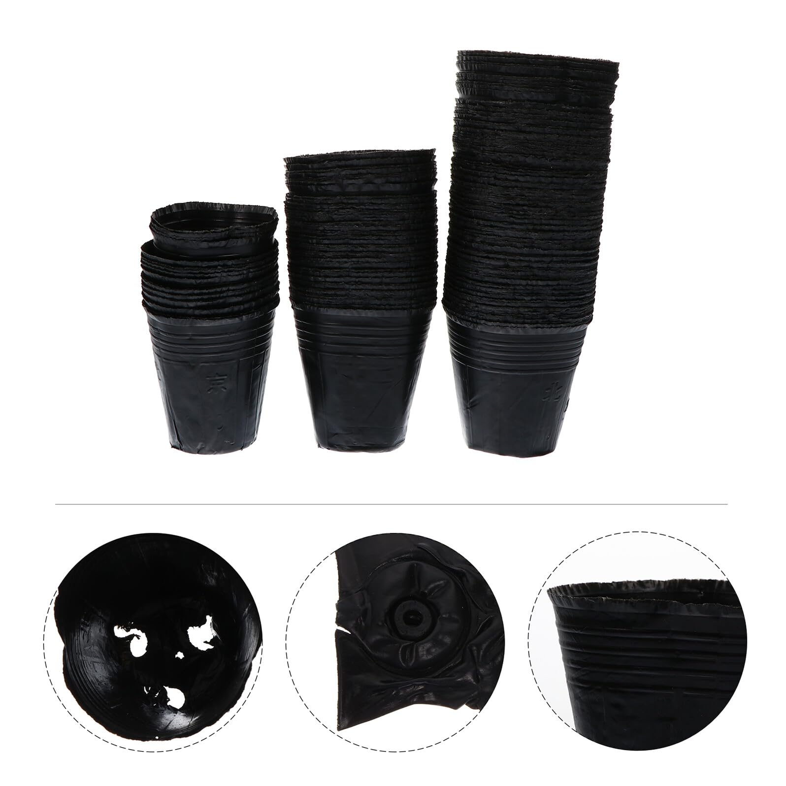 VICASKY 500 Pièces Pots de Semis Plastique avec Drainage Godets de Repiquage pour Plantes