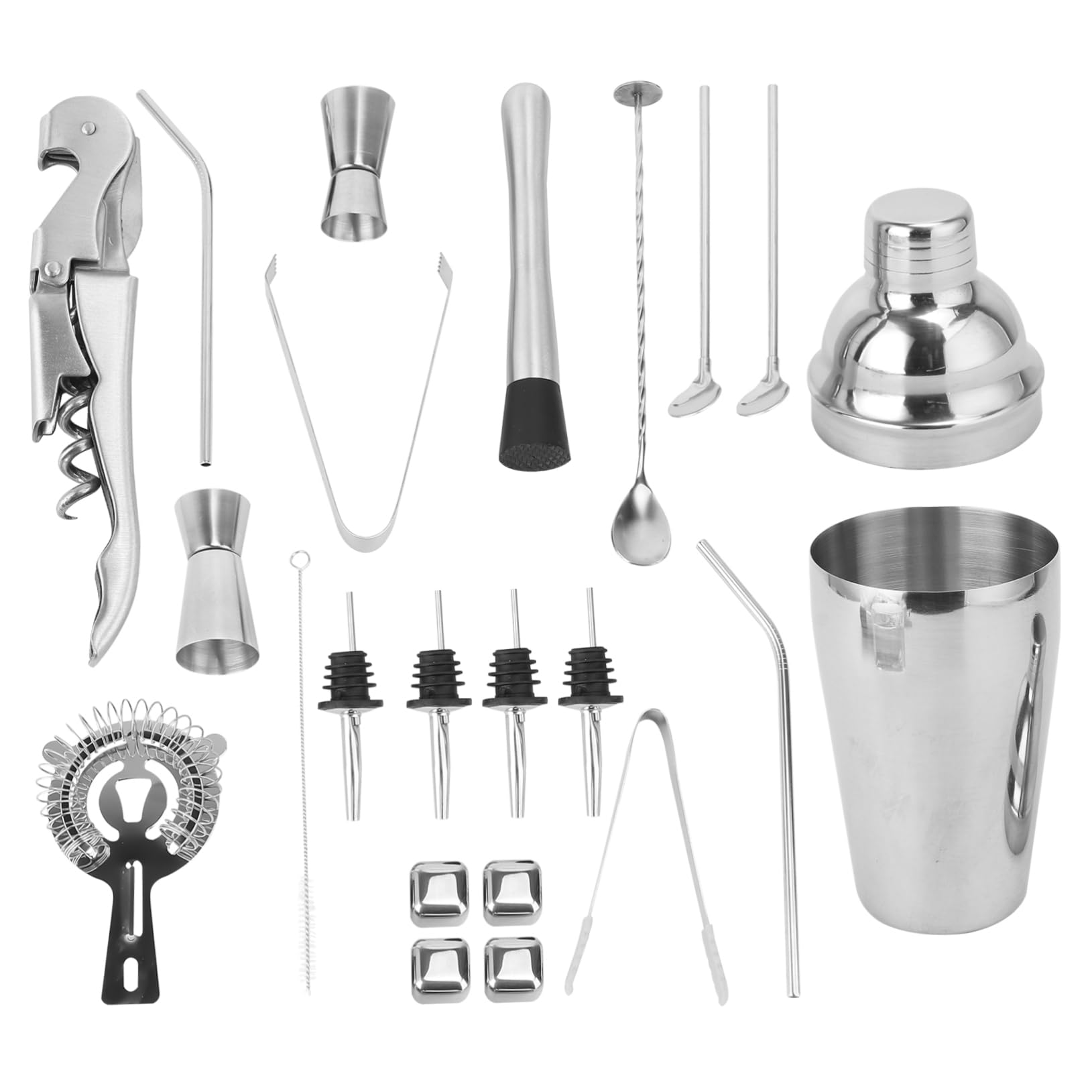 MAGICLULU 22piezas Coctelera Profesional de Equipo para Cócteles Incluye Vaso Medidor Coctelera y Suministros para Barman para Preparar Cócteles Casa