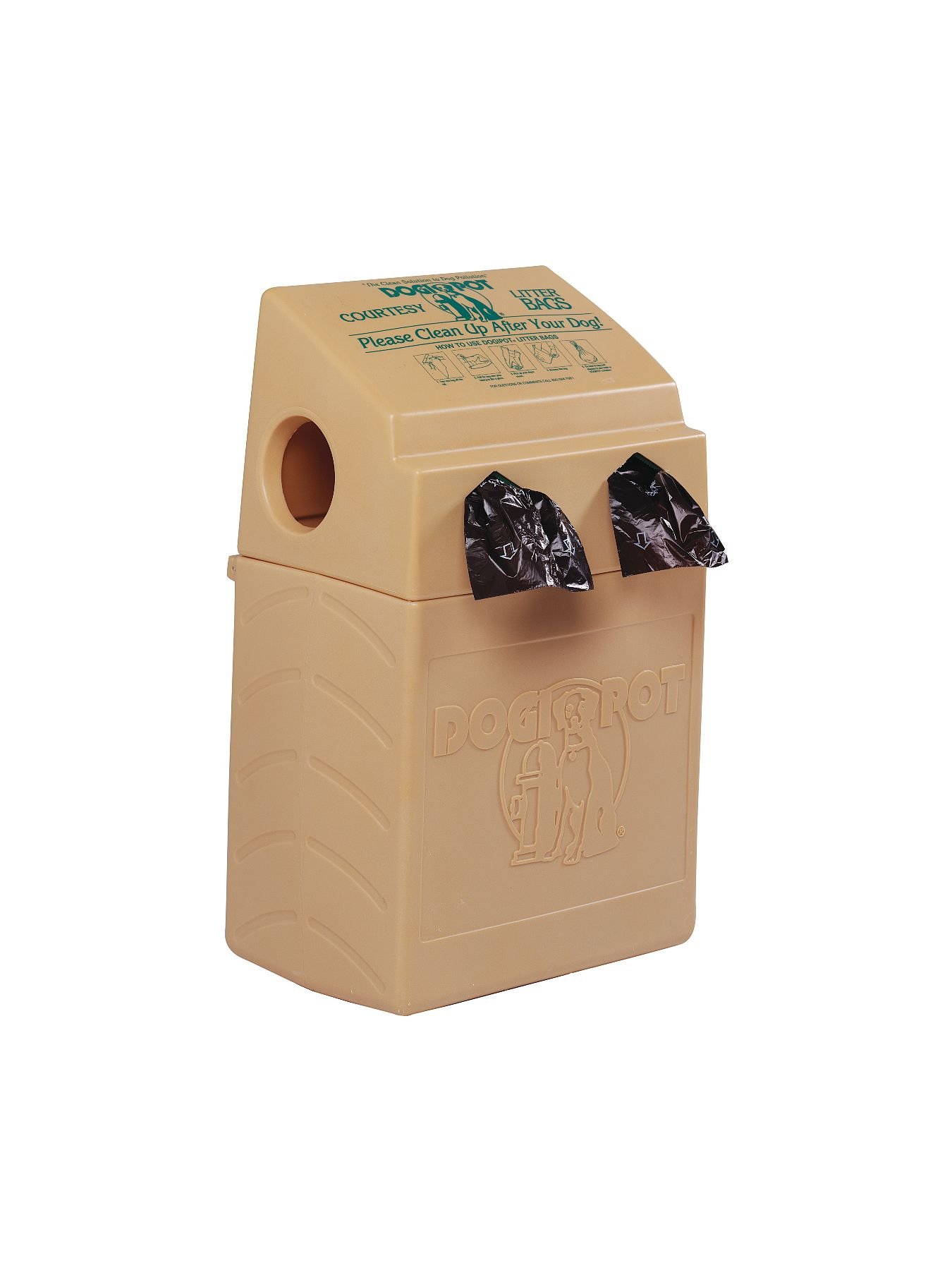 DOGIPOT 1006-2 DOGVALET Includes Litter Bag Rolls and Liner Trash Bags, Polyethylene, Sand Beige