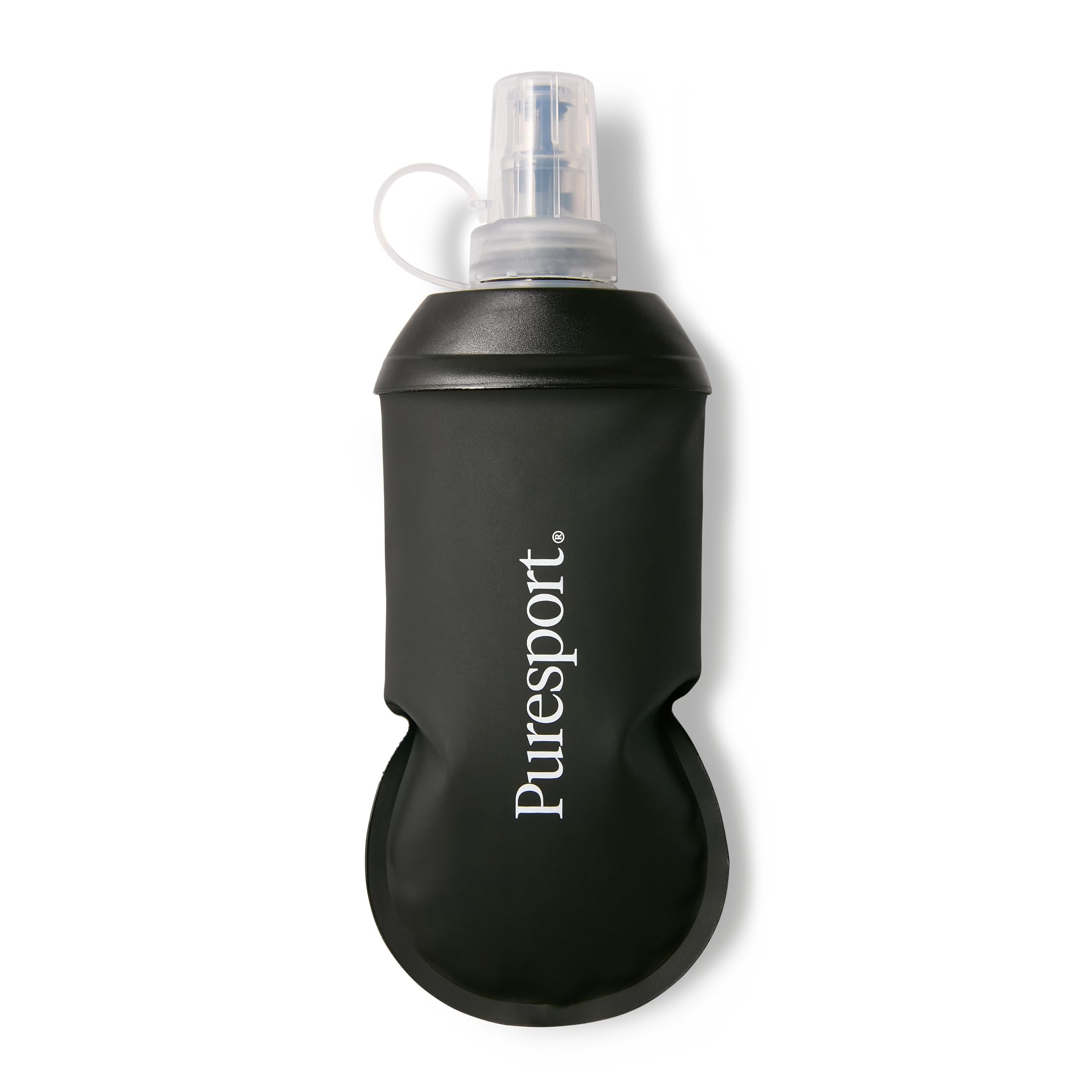 Puresport Black Soft Flask, 250Ml, Collapsible Running Water Bottle, Bpa-Free Tpu Hydration Flask For Running Vests & Belts, Leak-Proof Bite Valve, Lightweight & Eco-Friendly