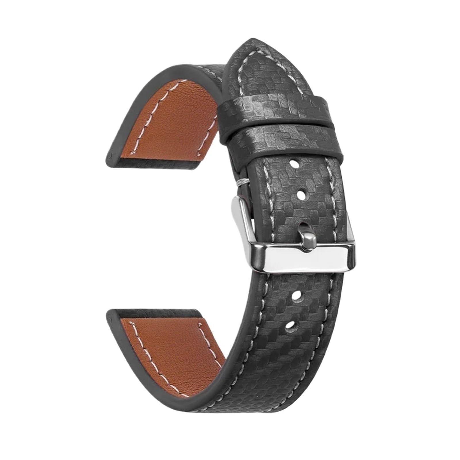 YGUK0J Correa De Cuero Texturizado Fibra Carbono, Piel Vaca Suave, Accesorios For Reloj Hombre, Pulsera 18 Mm, 20, 22 Y 24