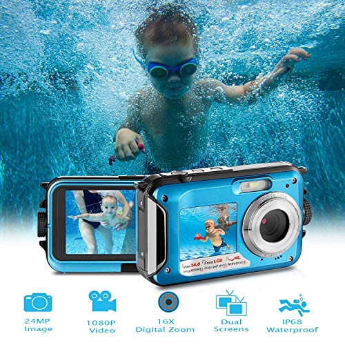 Underwater Camera Waterproof Digital Camera for Snorkeling, Full HD 1080P Waterproof Camera FHD