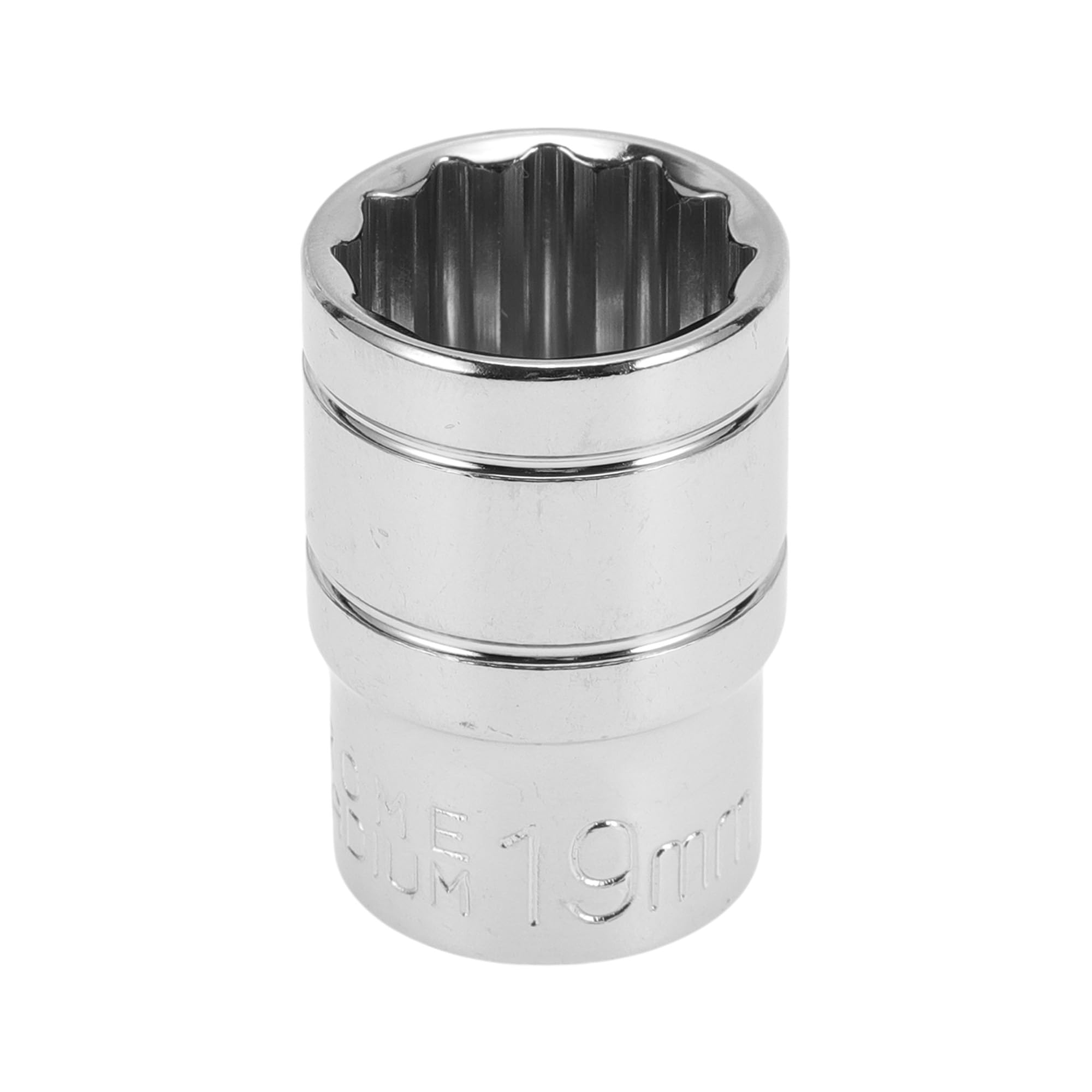 Motoforti Universal Impact Socket Hardware Tool 38mm Durable Chrome Vanadium Steel Silver Tone 1 Pcs 12 Point 19mm for Car Motorcycle Dirtbike 1/2 Inch Drive