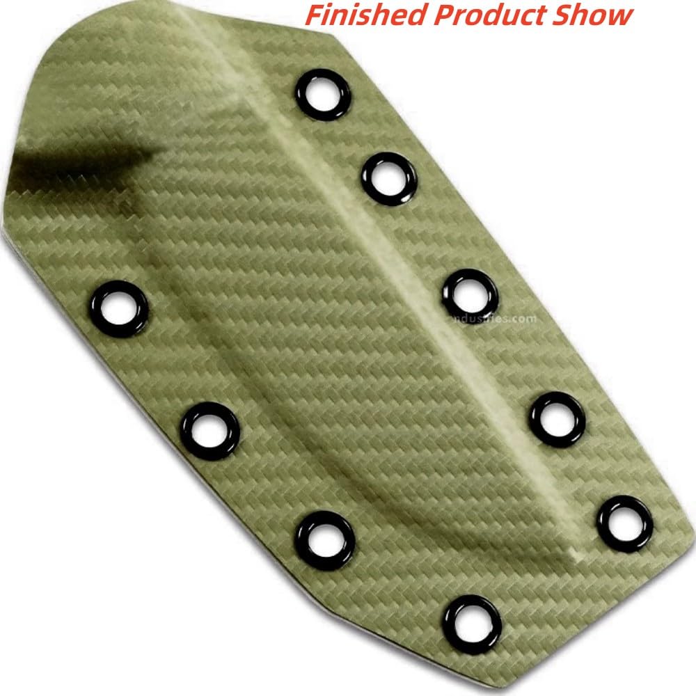 KYDEX - 1 cuchillo termoformado con patrón de fibra de carbono, kit de bricolaje, herramienta de material para hacer fundas de funda Knvies (12 x 12 x 0.08 pulgadas, verde militar)