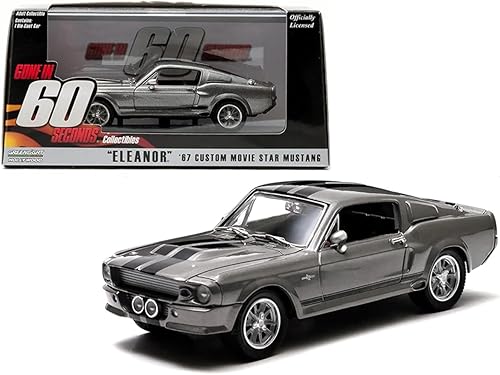GreenLight Collectibles Gone in Sixty Seconds 1967 Ford Mustang Eleanor modelo fundido a presión escala 143 gris