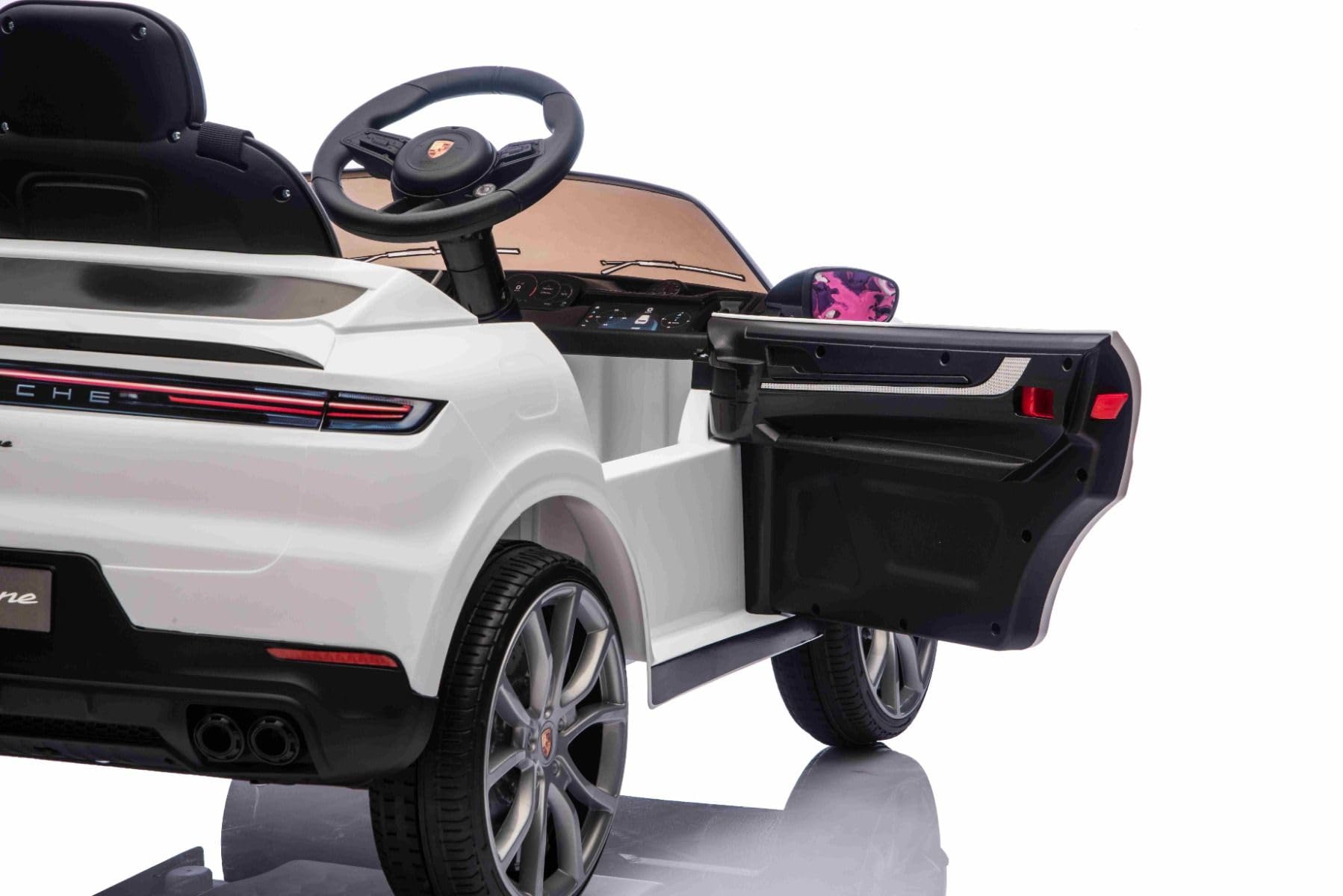 Porsche Cayenne dziecięcy samochód elektryczny 12 V, licencja – pojedyncze siedzenie elektryczne z baterią litową, zawieszenie, silniki 2 x 25 W, pilot zdalnego sterowania 2,4 GHz, MP3