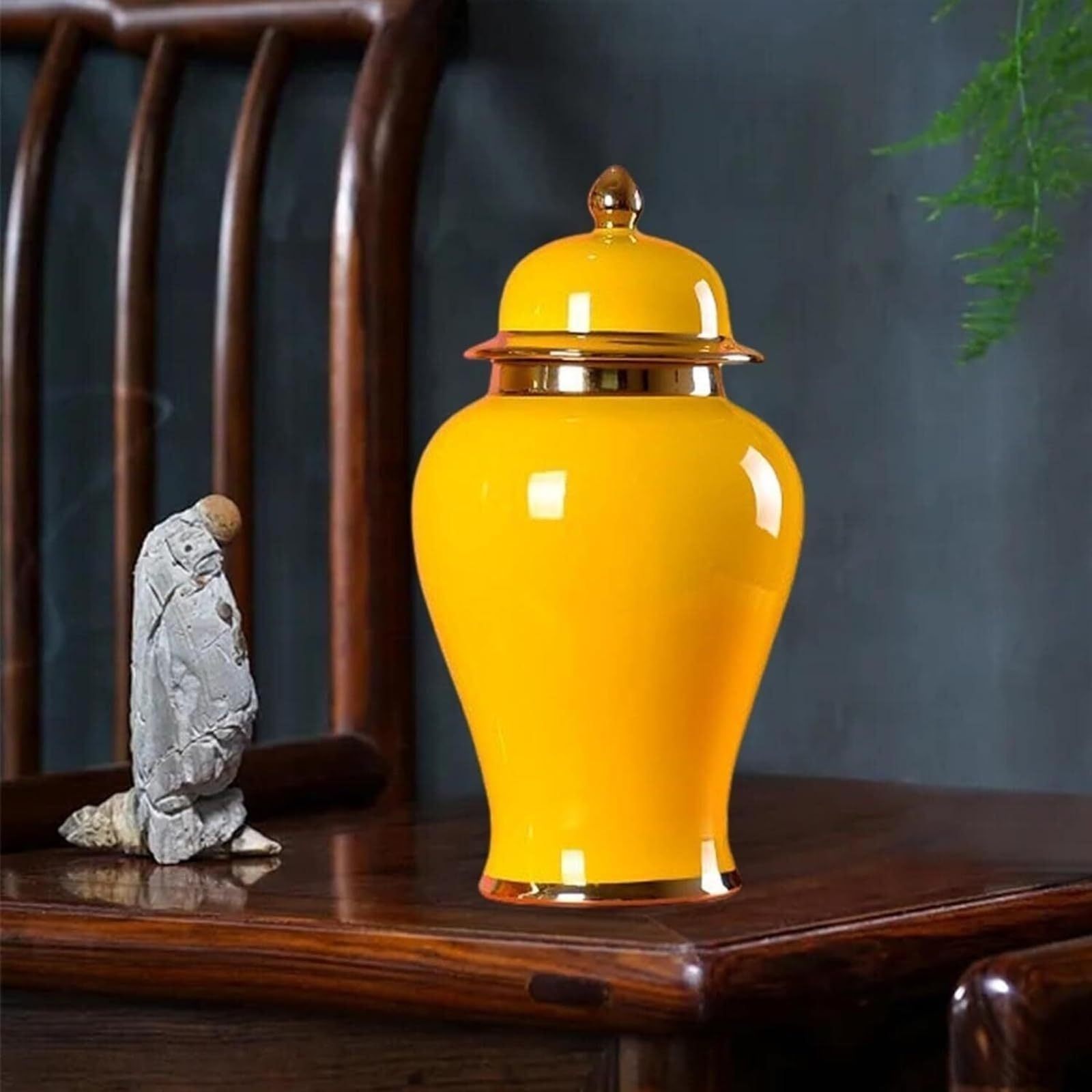 Amazon.co.jp: 中国風の磁器の花瓶 下部花瓶 蓋付きセラミック