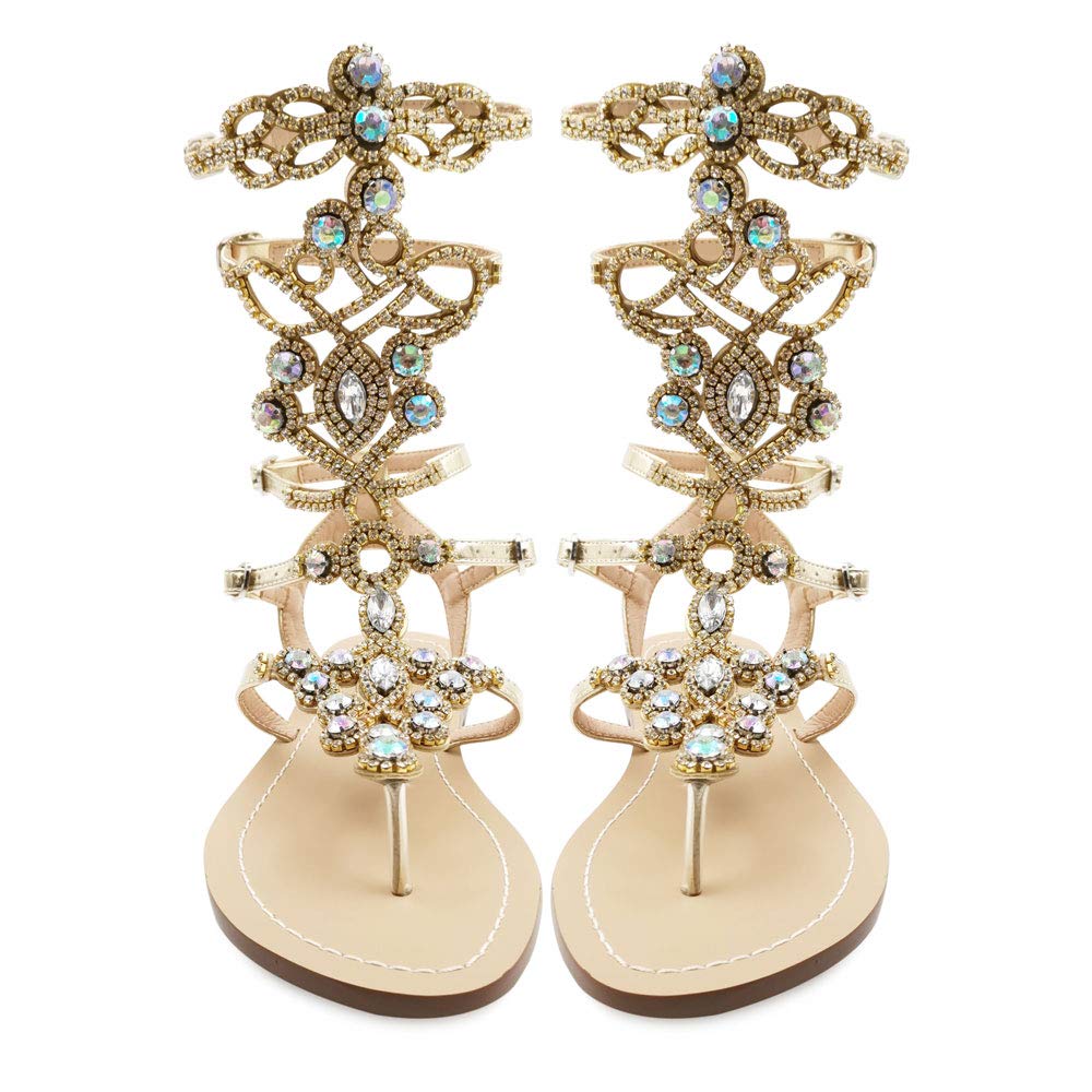 HinyyrinWomen's Rhinestone Sandals