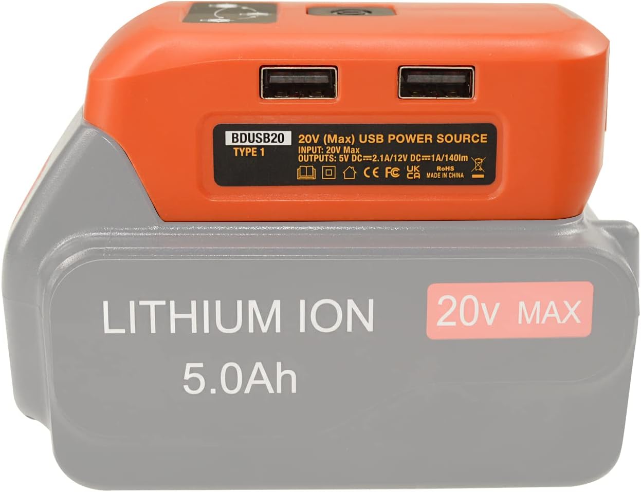 POWRE SOURCE Adapter Converter for 18V BLACK+DECKER Lithium ion BL1514