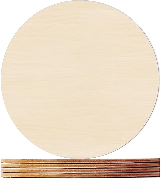Wood Rounds for Crafts 10 Inch - 5 Pack Wood Round, Unfinished Wood Circles for Crafts, Round Wooden Discs, Circle Wood Sign Blank