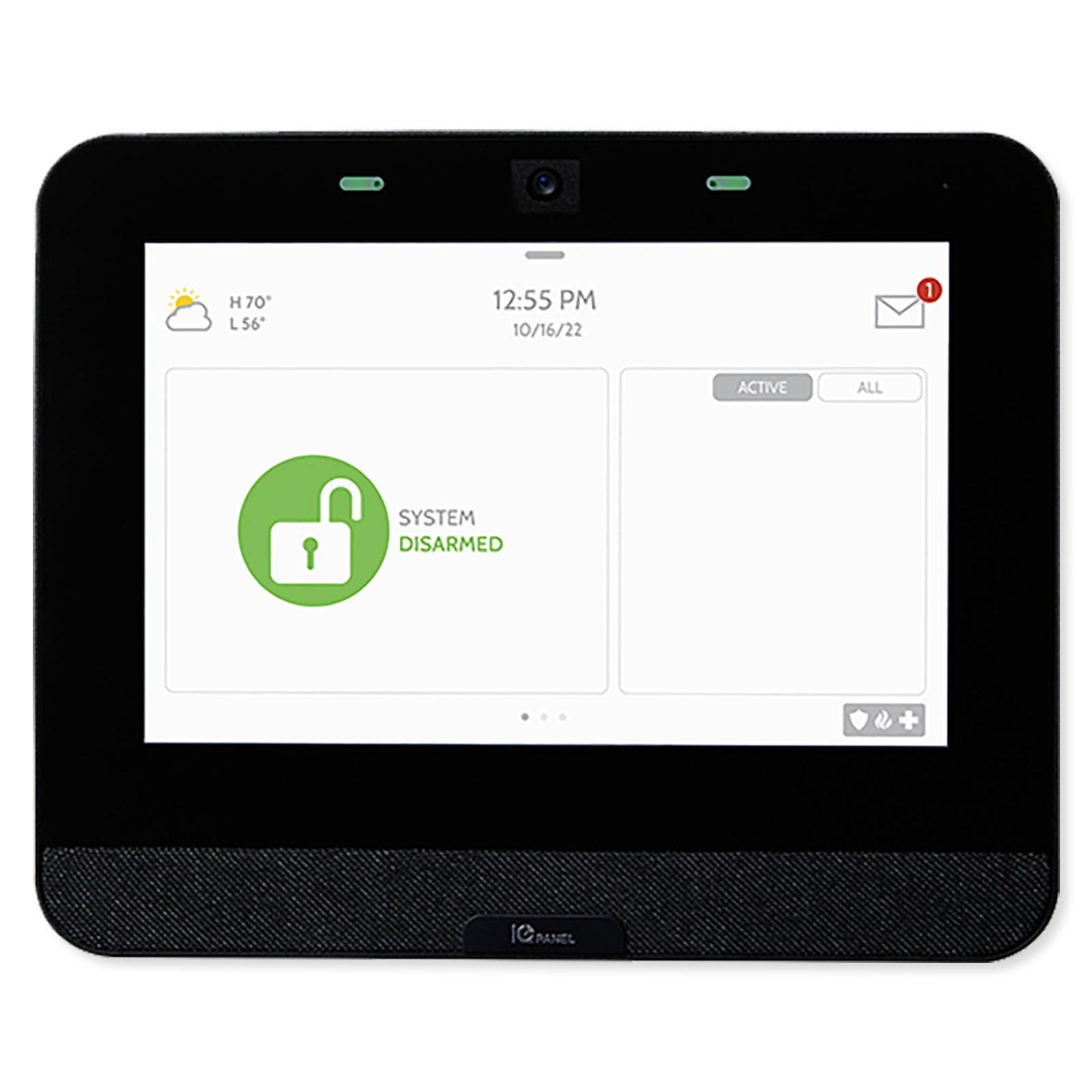 Qolsys IQP4001BLK IQ Panel 4, PowerG + 319.5 MHz (Verizon), Black