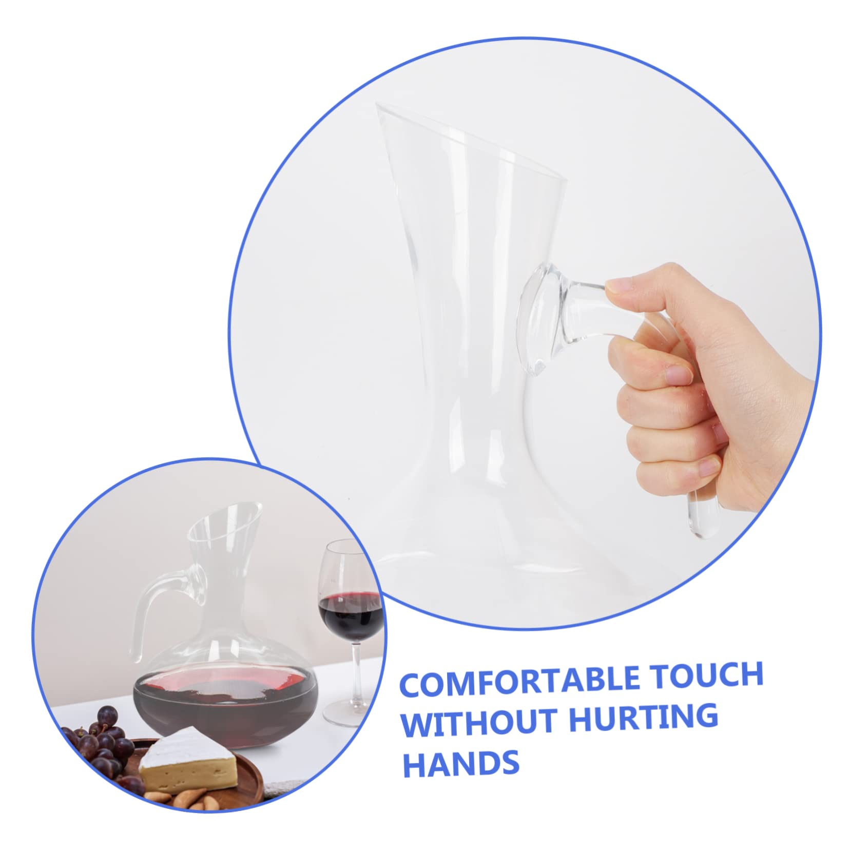 Weindekanter 1800ml aus Glas, Große Weinkaraffe für Wein
