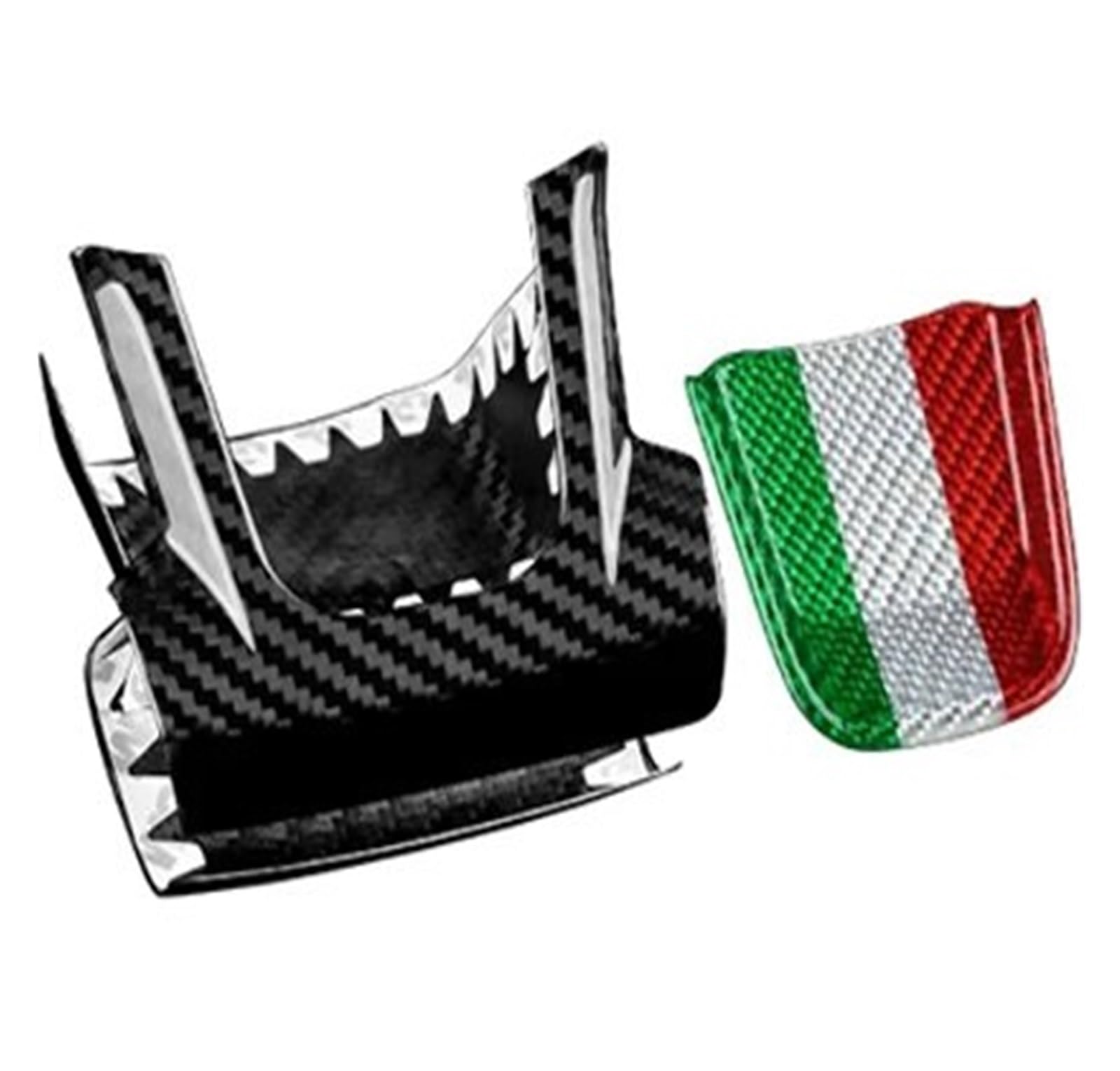 Interior Trim for Abarth 595 for Fiat for 500 2020-2023 Car Tricolor Carbon Trim Interior Accessories Real Hard Carbon Fiber Sticker Cover Trim Sticker(3PCS)