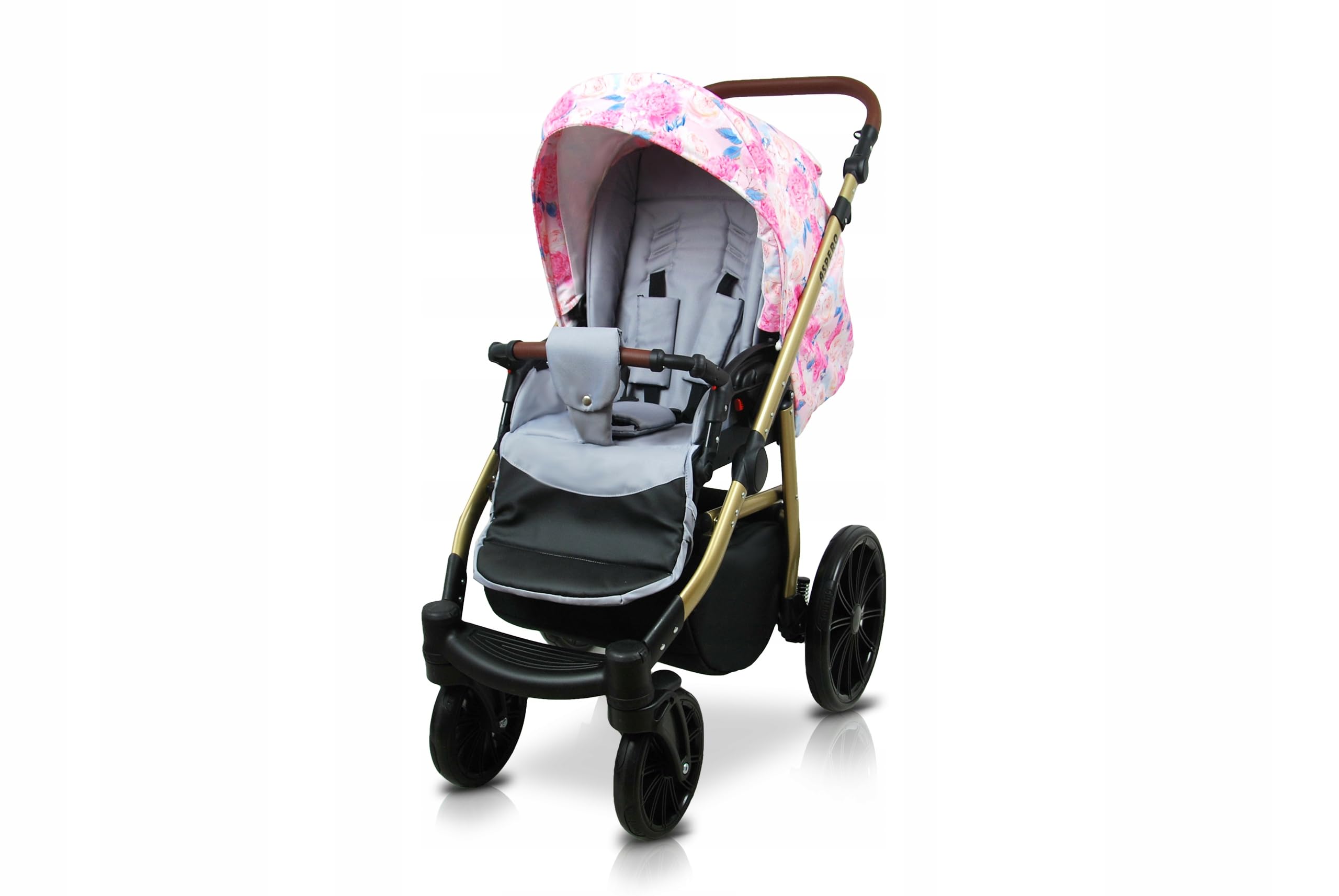 BabyLux® Wózek dziecięcy kompletny zestaw 4 w 1 - Aspero - w tym gondola dla niemowląt, wędka, fotelik samochodowy, podstawa ISOFIX - system kombinowany dla niemowląt, z torbą do przewijania itp.