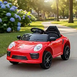 Carro Elétrico 12V de Passeio Infantil com Luz Som e Controle Remoto (Vermelho)