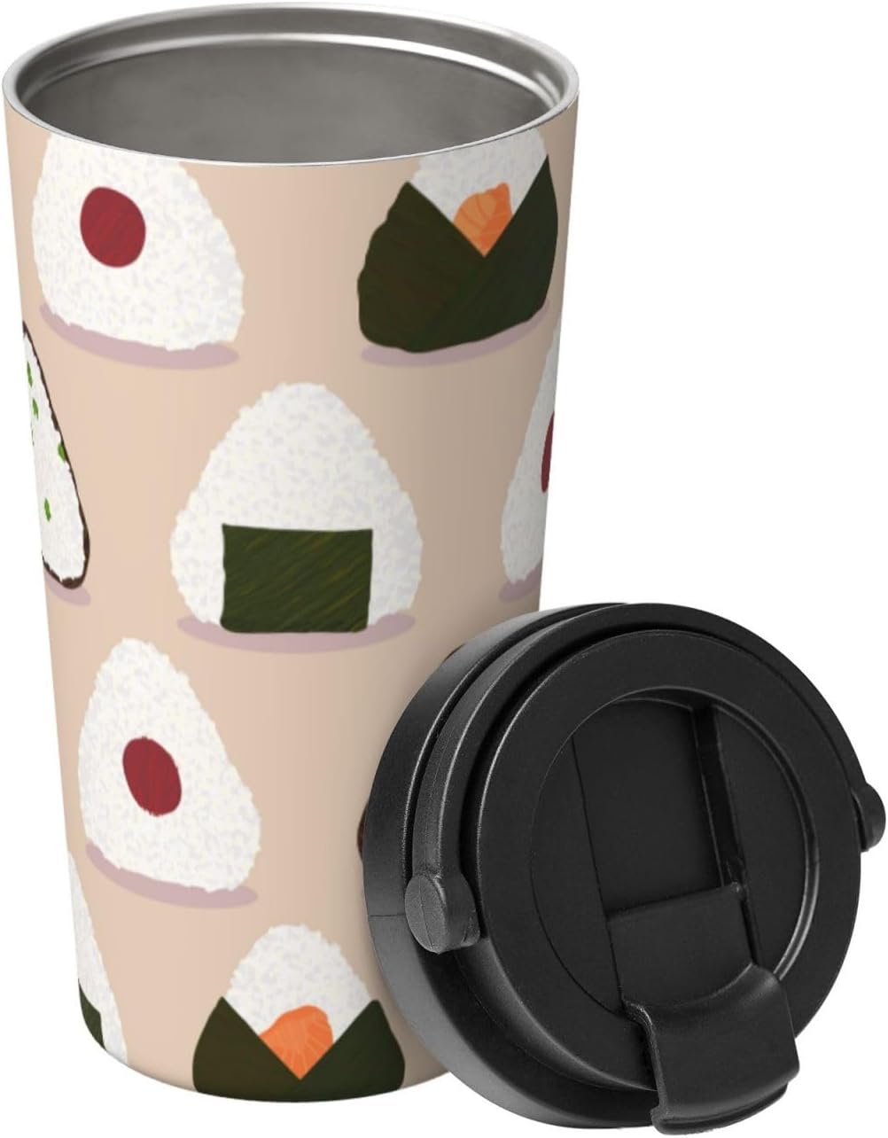 水筒 おにぎり柄 おむすび 和風 寿司(3) マグカップ 真空断熱 保温 保冷 人気 ステンレスボトル スポーツ飲料対応 漏れない