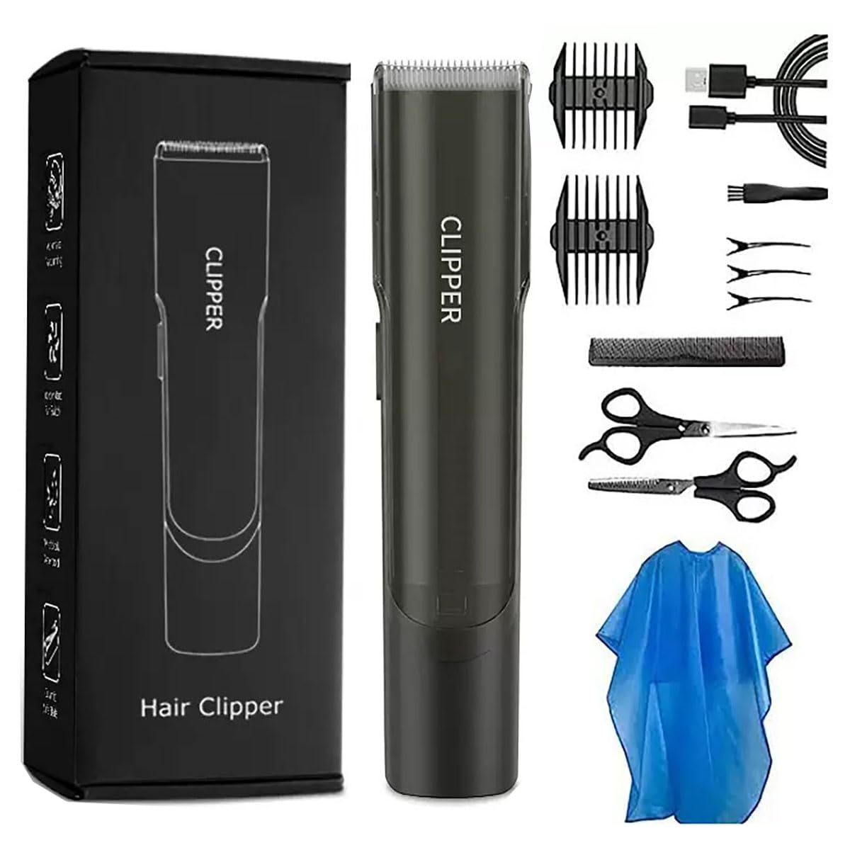 Vacuum Hair Clippers for Men, Electric Haircut Kit for Beards, Facial Hair, Vacuum Hair Trimmer Men Kid Hair Cutting Kit IPX7 Waterproof