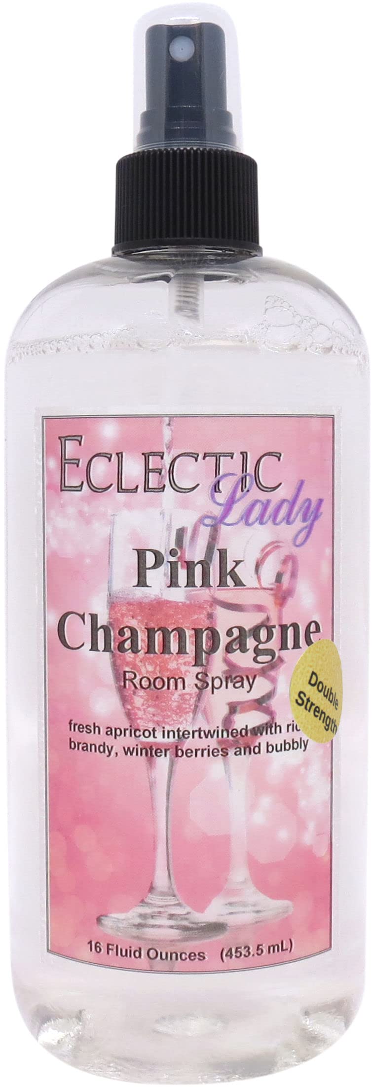 Pink Champagne Room Spray (Double Strength), 16 Ounces, No Artificial Colors, Parabens, or Preservatives - Fragrant Aromatic Room Mist For Home, Room, Office