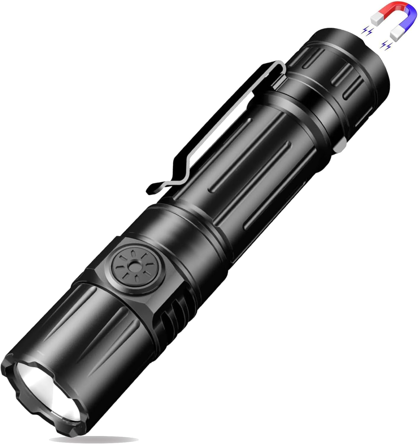 SuperFire LED Torch, Super Bright Rechargeable Flashlight, 6 Modes, USB-C Fast Charging, IP44 Waterproof & Durable Design for Fishing, Camping, Hiking, Cycling, Security