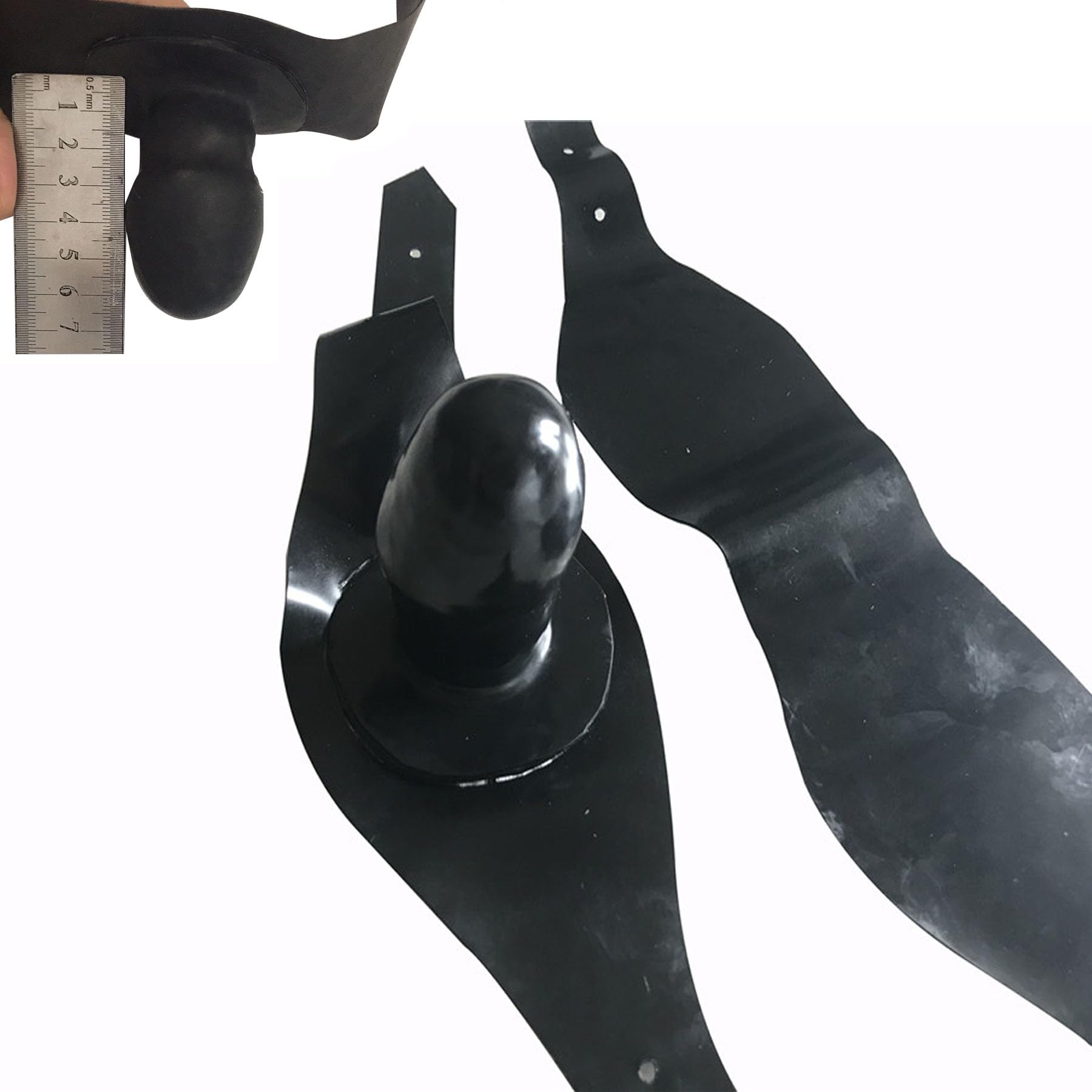 MFMYEE Maschera in Lattice 100% Gomma SM Fetish Dildo Spina Pene Maschera Bondage Maschera Gioco di Ruolo (M)