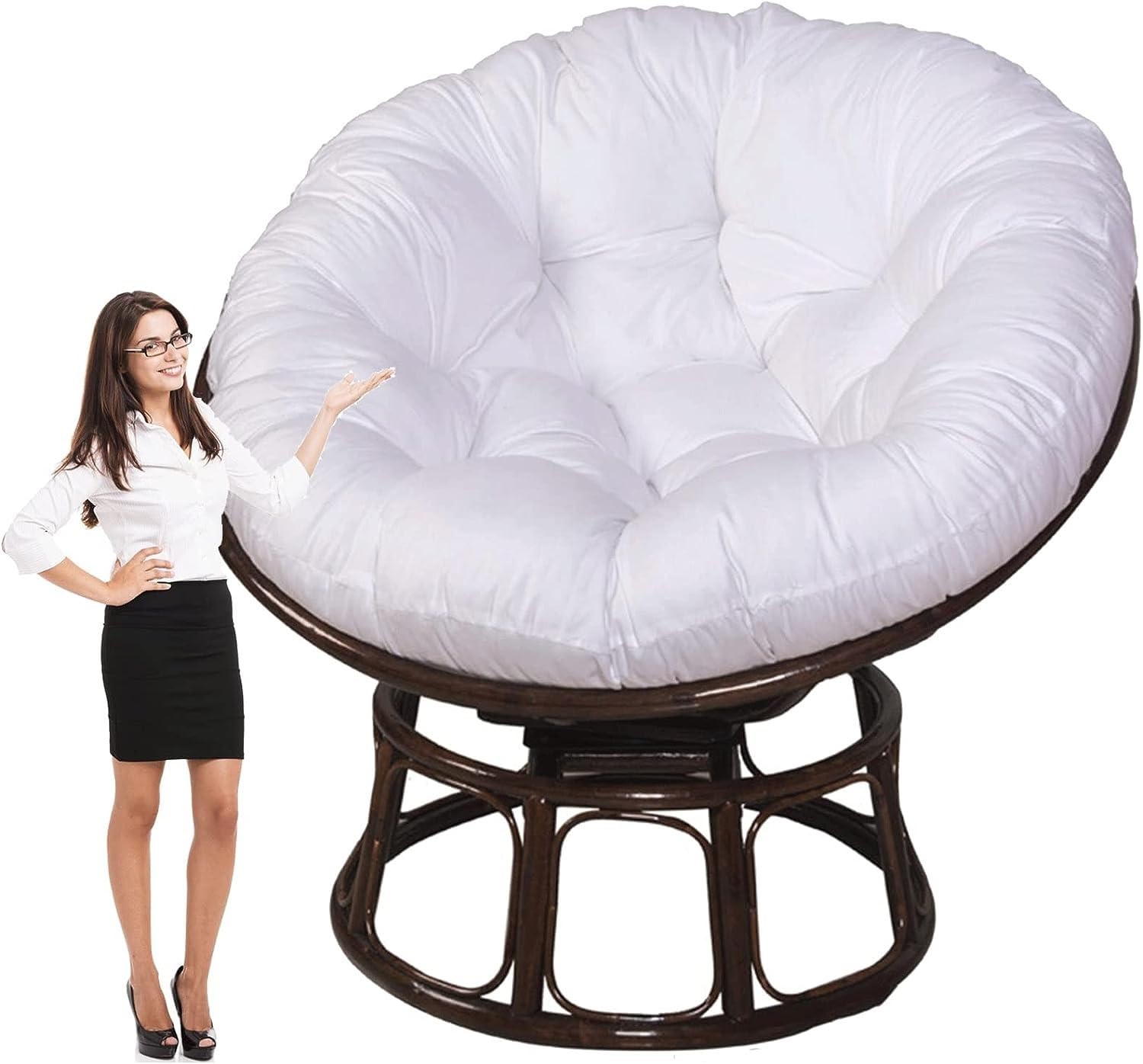 Balancelle imperméable en forme d'œuf coussin blanc 80 cm