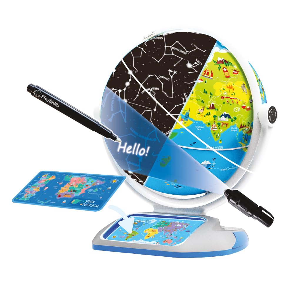 PlayShifu Orboot Earth Explorer - Globo Terráqueo Interactivo Educativo con Realidad Aumentada y Luces | Modo Constelación y App Interactiva STEM | Juguete de Aprendizaje para Niños y Niñas