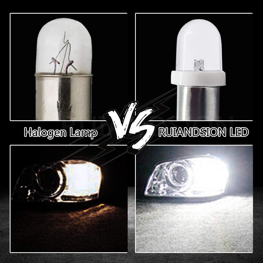 Ruiandsion 4 lampadine LED BAX9S H6W 64132 38161 6 V giallo ambra 3030 8SMD LED lampadina per interni auto luci di parcheggio lettura, non polarità