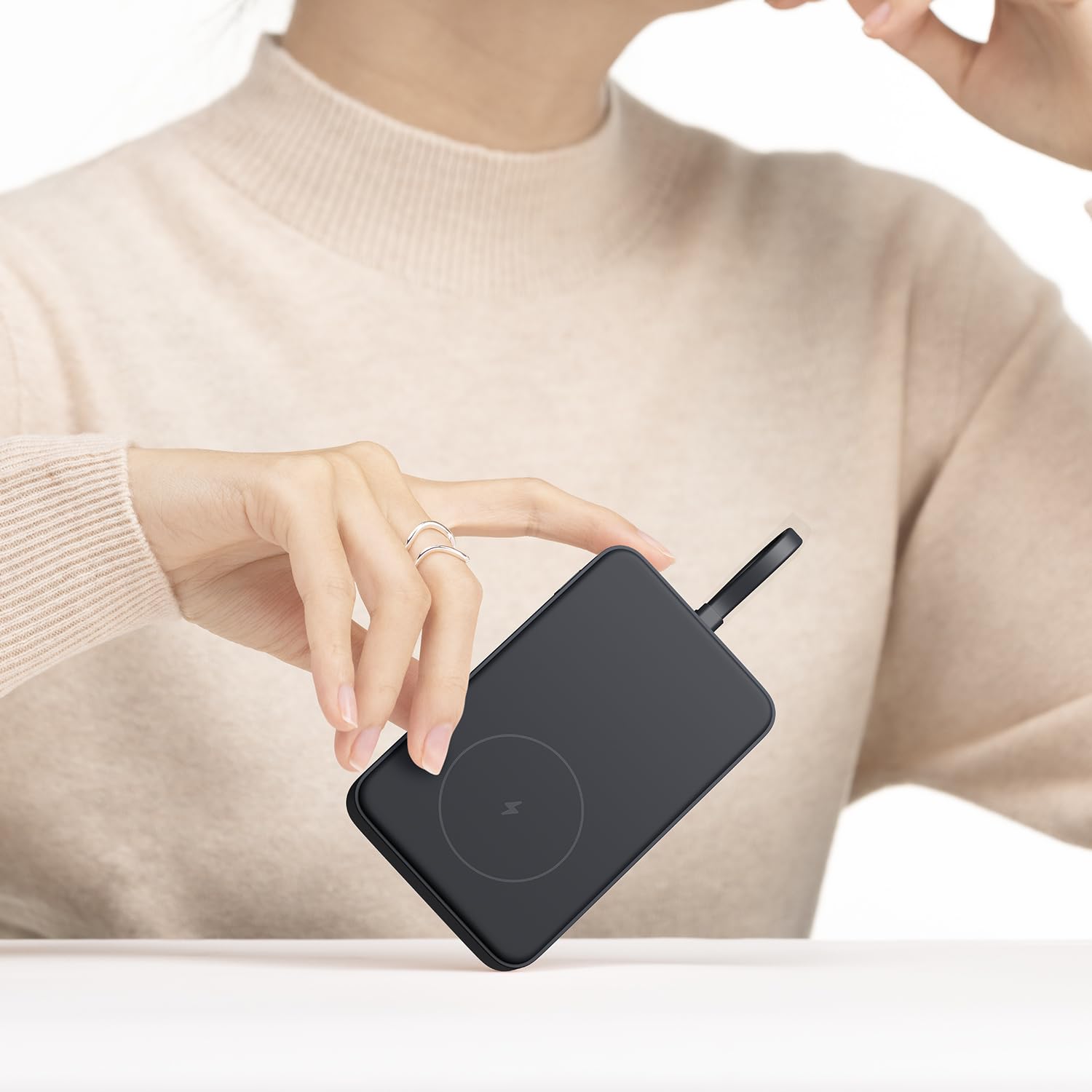 Xiaomi 33W Magnetic Power Bank 10000mAh (Câble intégré) Blanc