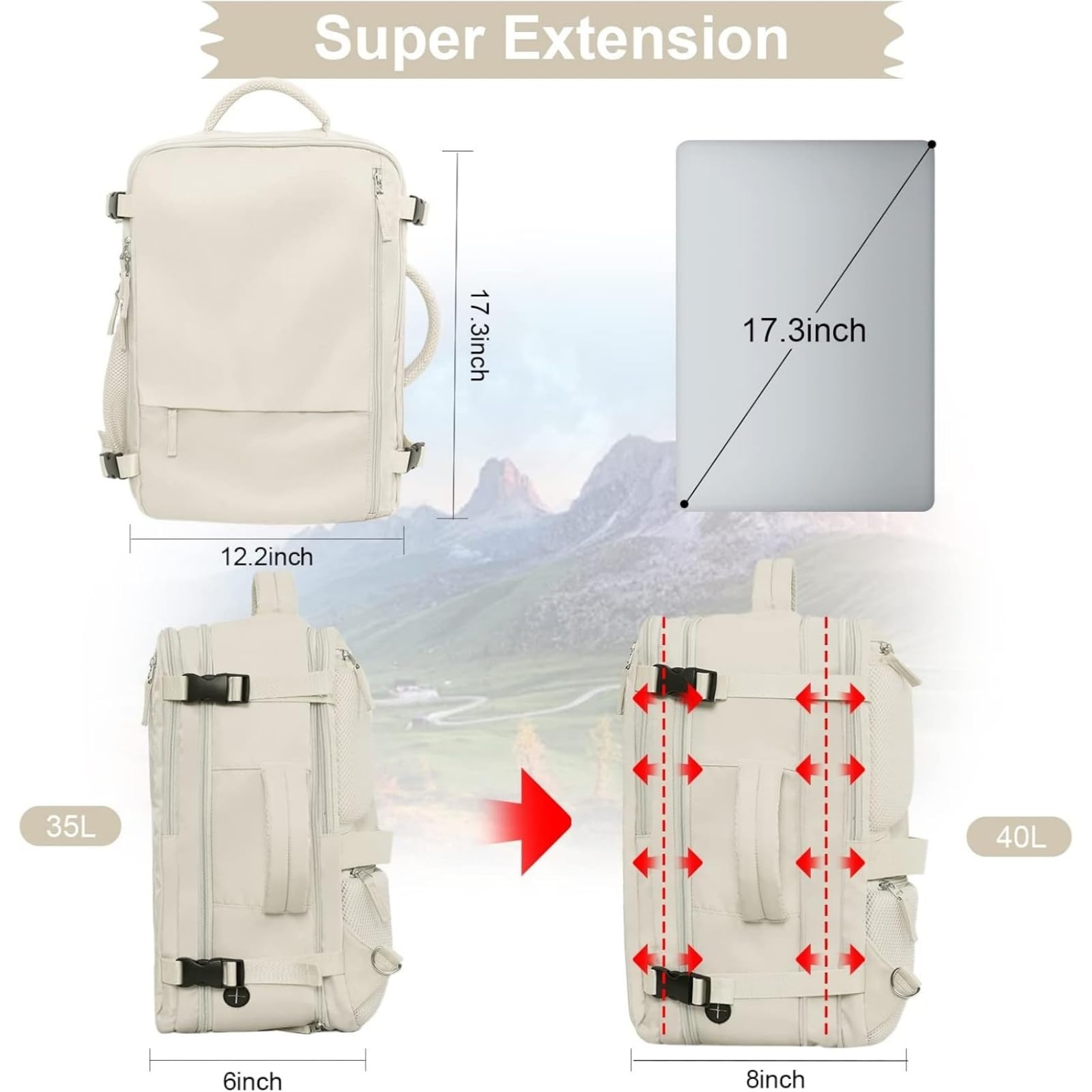 Zaino per Laptop da 16 Pollici, Sacchetto Viaggio Impermeabile con Grande capacità di Stoccaggio, Borsa All'aperto Casual-black-15 Inches