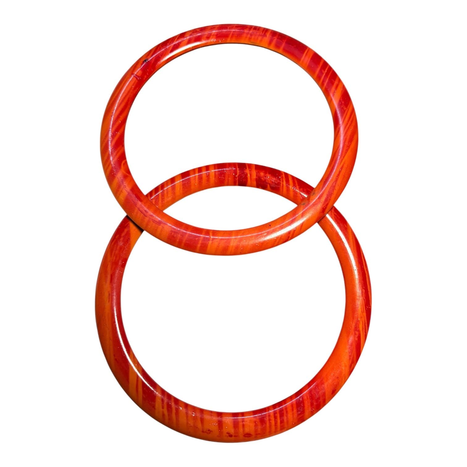 Round Plastic Bag Handles, Orange, Circle Shape, Handbag Making Accessories, Set of 2-image-11