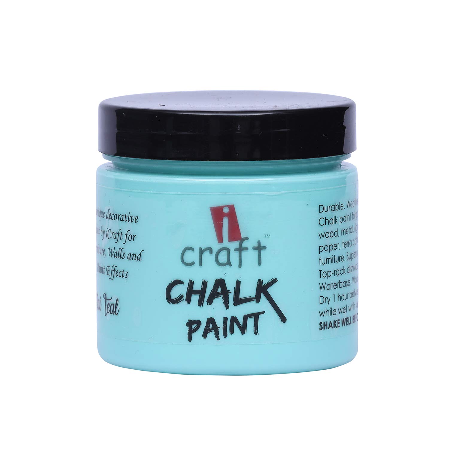 iCraft Chalk Paint, Home Decor Chalk Paint Non Toxic, Eco Friendly Paint Gives Chalky and Matte Finish. (250ML, Thai Teal)
