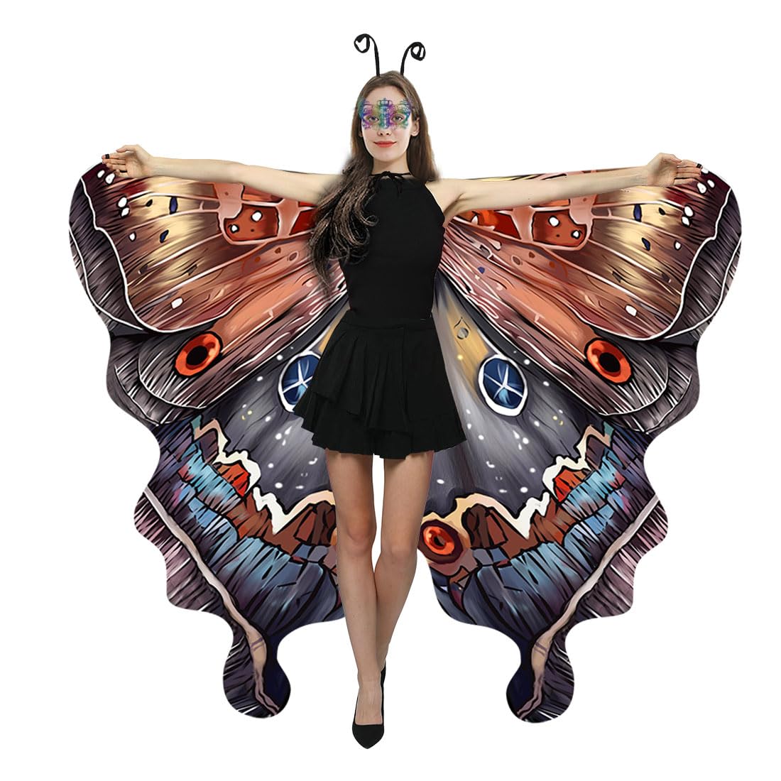 WhiteUniQoon Double-Sided Printing Butterfly Costume for Women, Halloween Costumes Adult Butterfly Wings for Women 014 โ image 1