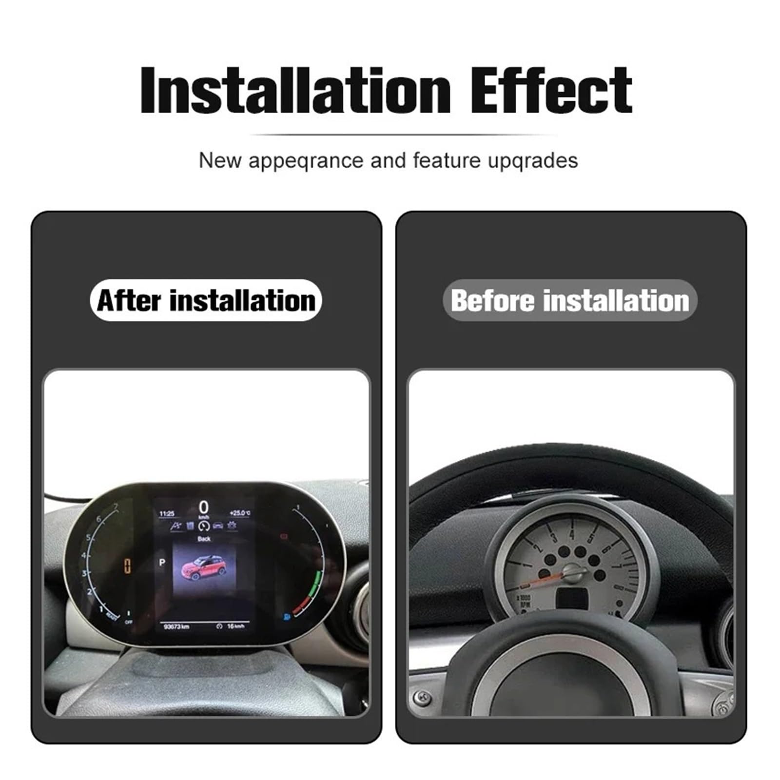 Cruscotto cluster sistema Linux compatibile con pannello strumenti LCD tachimetro digitale BMW MINI R55 R56 R58 R60 2007-2014 serie R