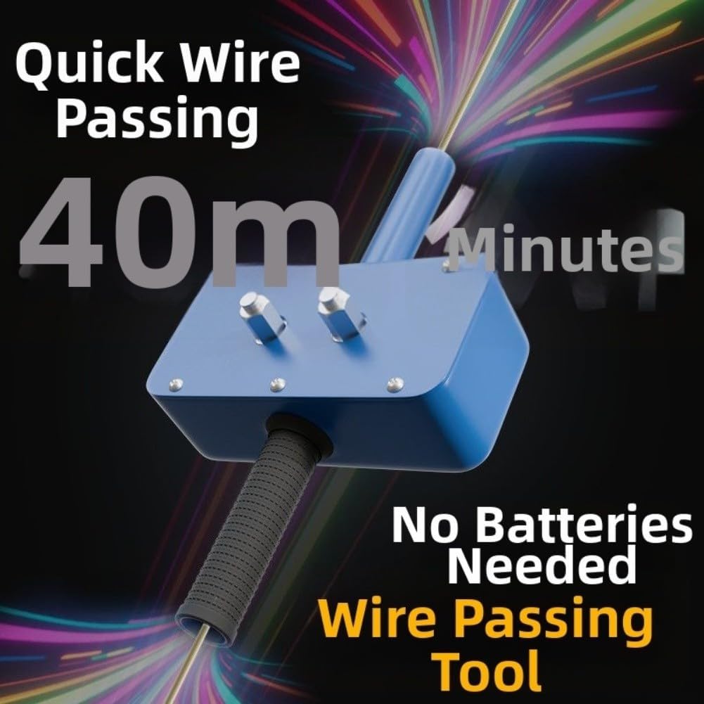 Herramienta eléctrica de tracción de cables con cable de rosca para cables rectos y angulares