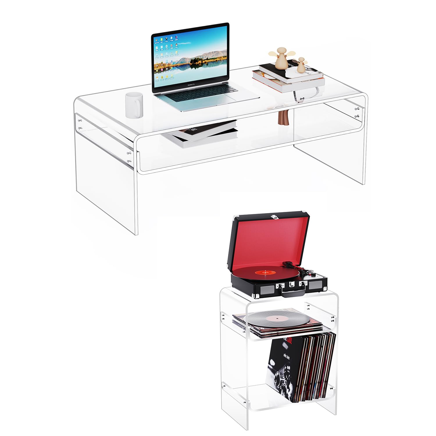Table basse table d'appoint acrylique transparent meuble de salon design