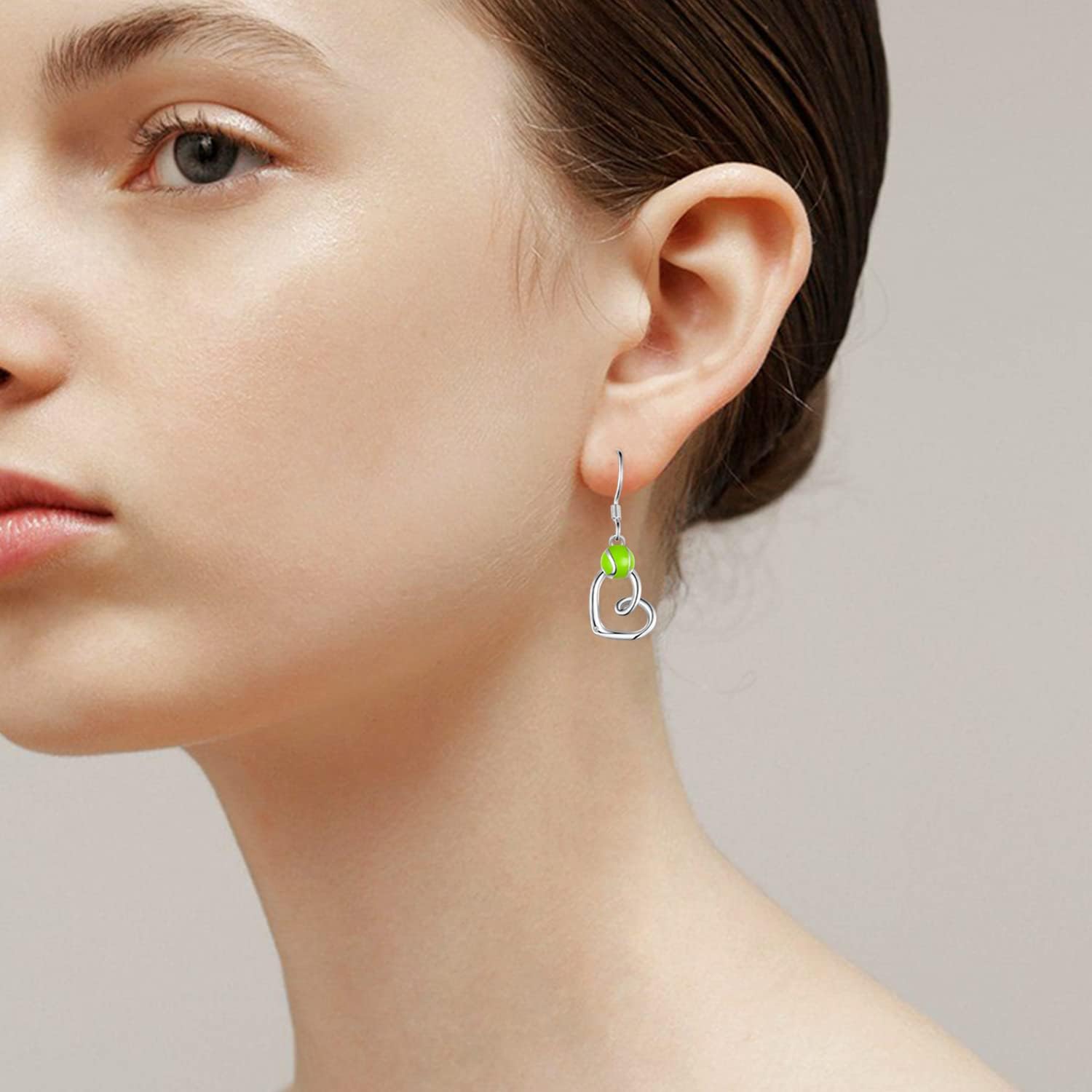 Sports Earrings Sterling Silver Tennis/Lacrosse/Pickleball/Volleyball Earrings Sports Jewelry for Women - Image 5