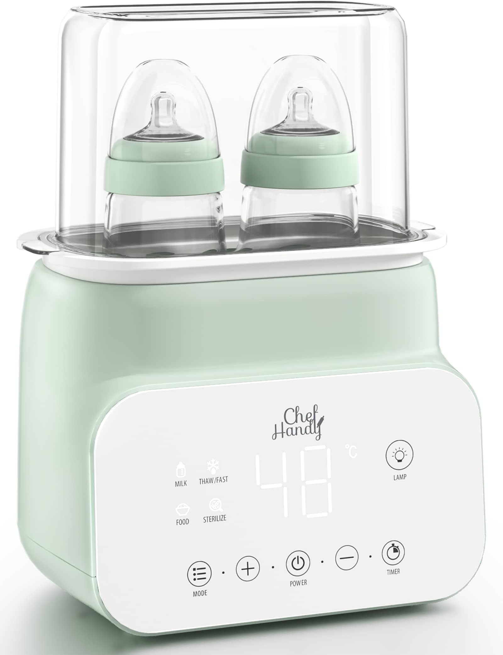Baby Bottle Warmer, 7 in 1 Fast Bottle Warmer for Breastmilk, Food Heater&Thaw with Timer, Formula Milk Warmer with LCD Display, Accurate Temperature Control, Bottle Warmer for Baby Milk and Formula