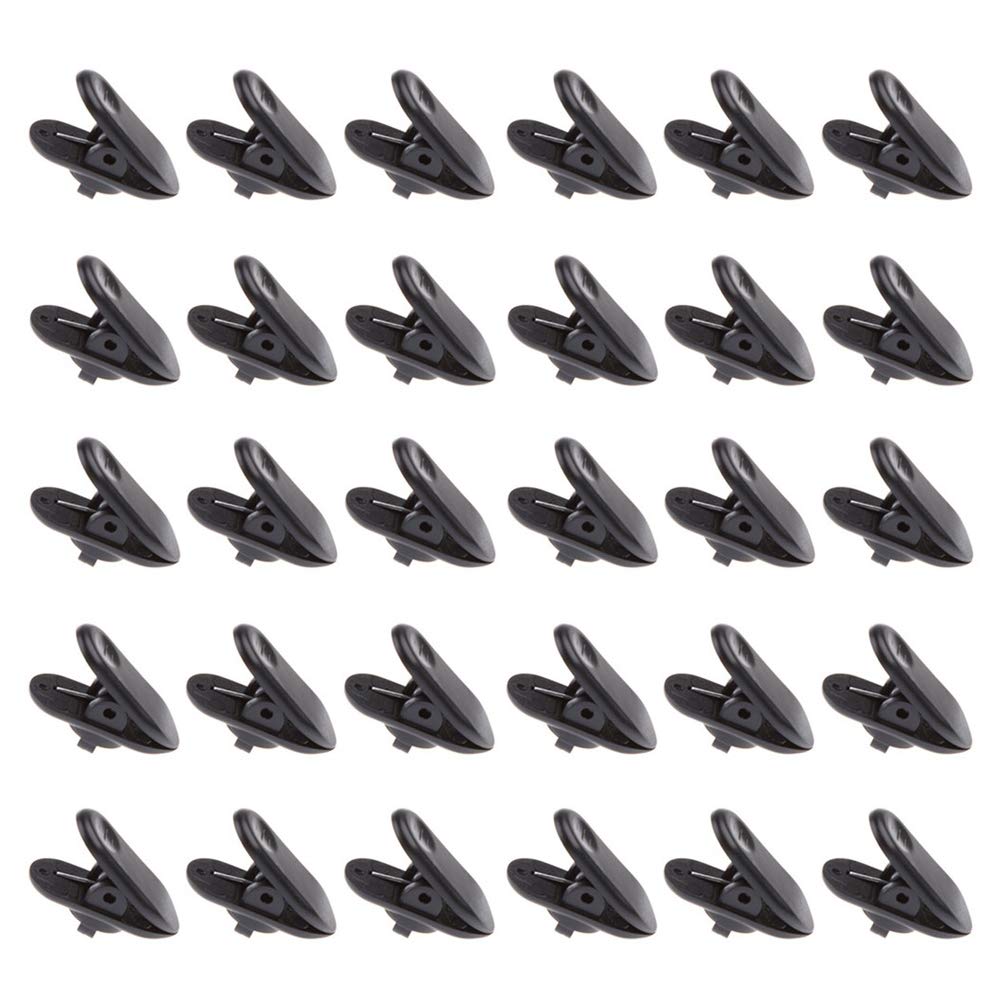 30 Pieces Earphone Wire Clips Headphone Cable Clip Headset Cable Clips Holder Clothing Clip 360 Degree Rotate Earphone Mount Cable Clothing Clip, Black
