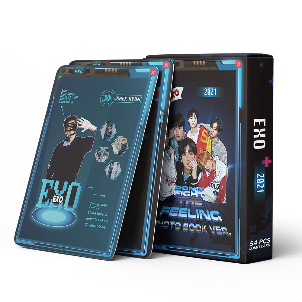 Goodern 54Pcs EXO Photocards EXO Lomo Cards EXO Don't Fight the Feeling New Album Cards EXO Photo Cards Mini Cards Set EXO New Album Postcards EXO Poster Cards Members Postcards Gifts for Fans