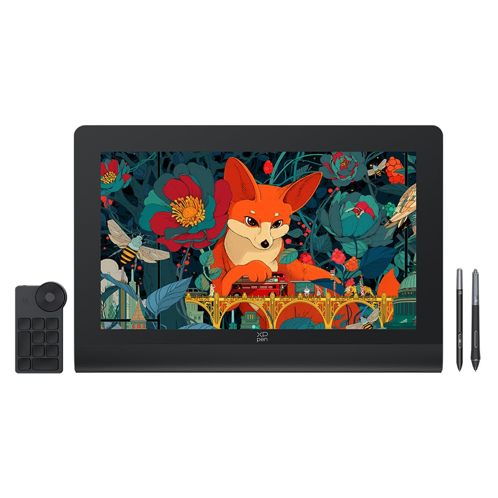 XPPen Artist Ultra 16 OLED 4K Touch Screen Tavoletta Grafica con Schermo 15,6", 2 Penne con 16K livelli di pressione, con mini tastiera