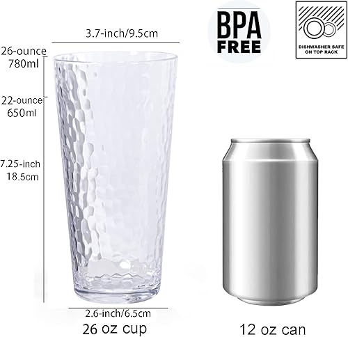 Miniatura 2 de KX-WARE Vasos acrílicos de 26 onzas de plástico para beber más grandes, juego de 6 vasos transparentes