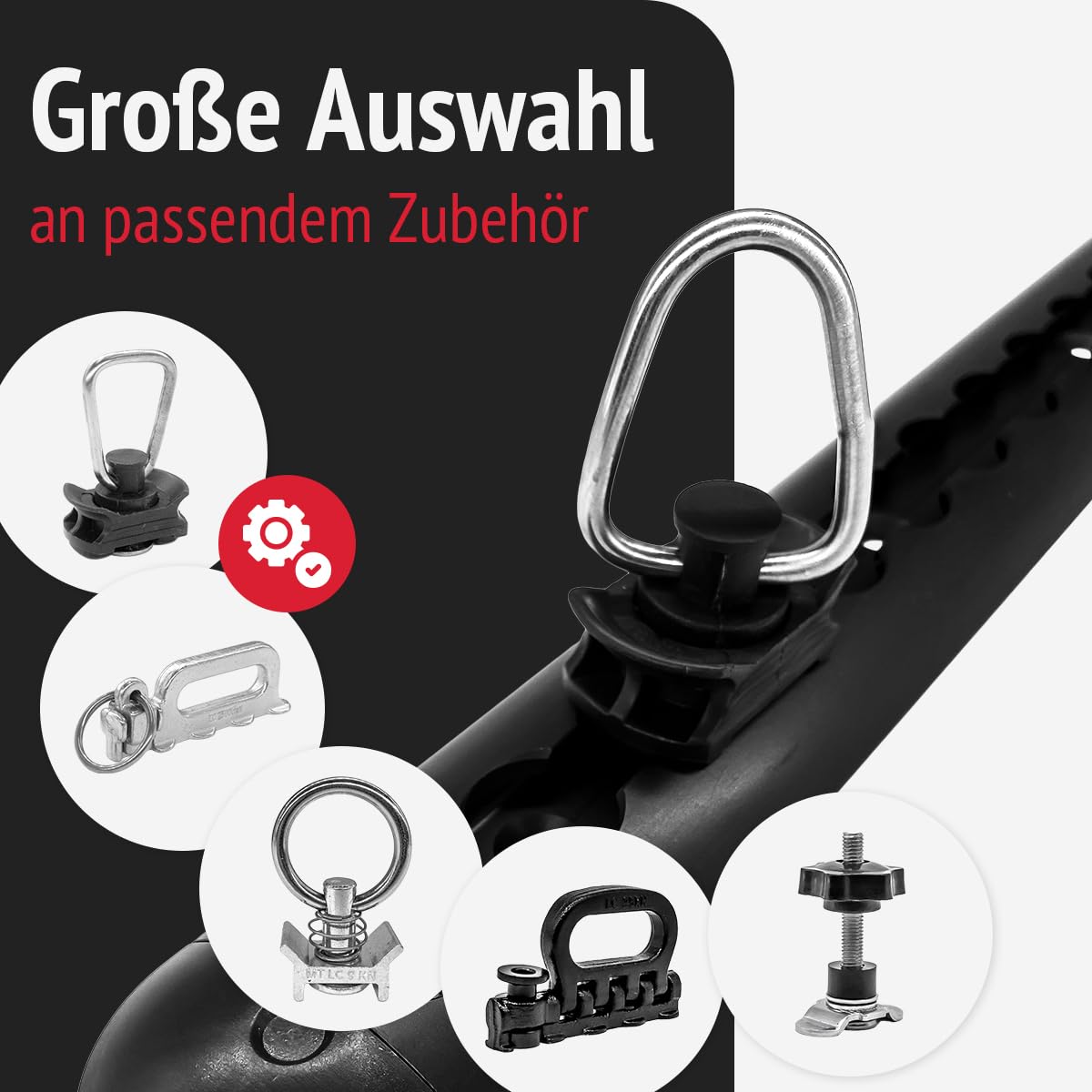 Airlineschienen-Set eckig 34 x 9,6 mm, schwarz KTL, gebohrt, mit Endkappen | 2 Aluminium-Zurrschienen mit 4 Endkappen für Transporter und Wohnmobile | Länge: 2 x 1,0 m (Startertset 2.2)