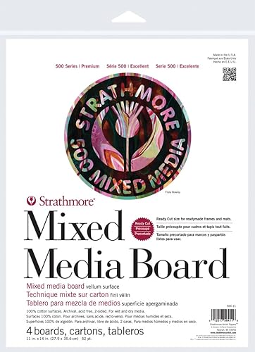 Pro-Art (564-11 500 Series Tablero Mixto, Vellum, 11"x14", 4 hojas