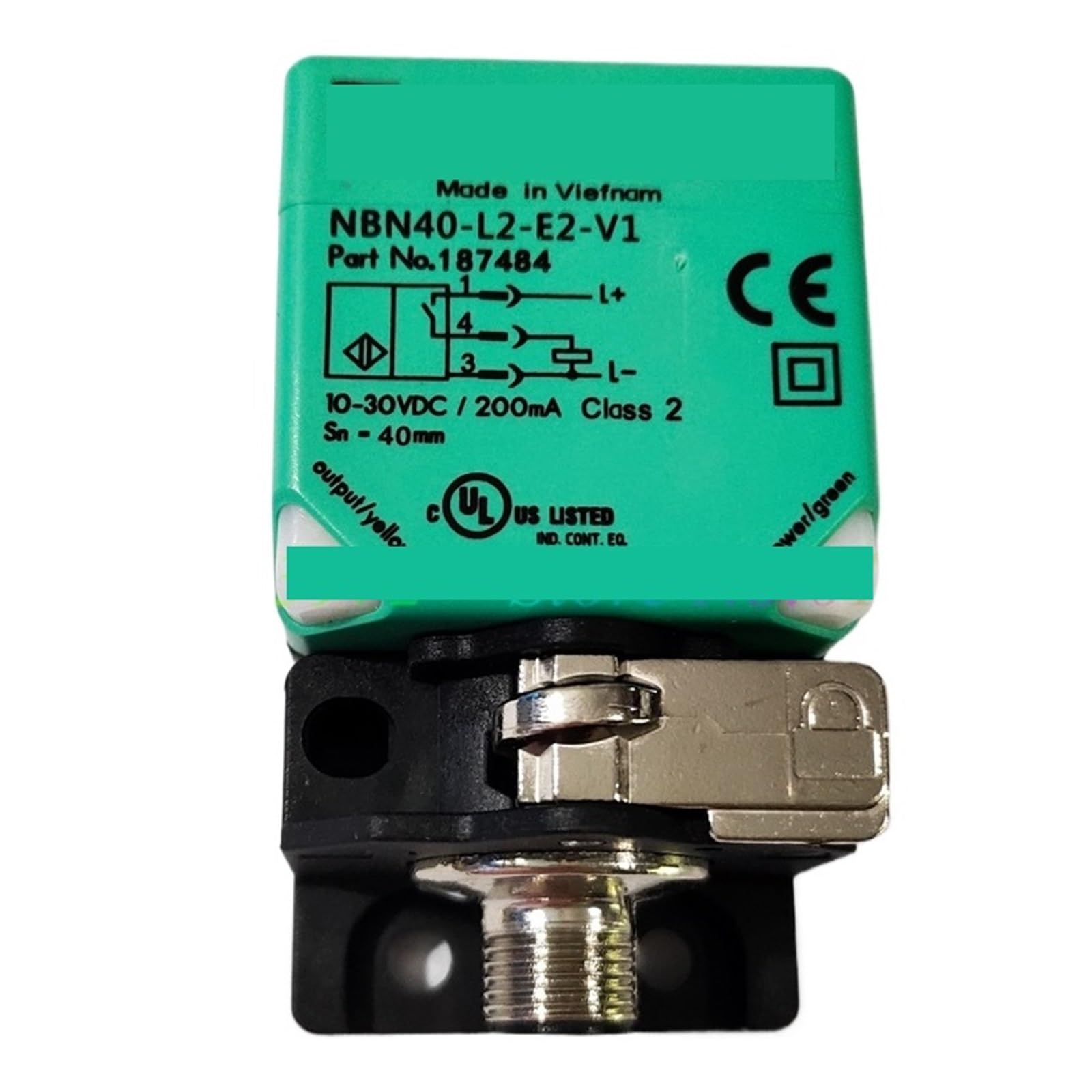 Capteur de proximité NBN40-L2-E2-V1 à détection longue portée 40mm IP69K