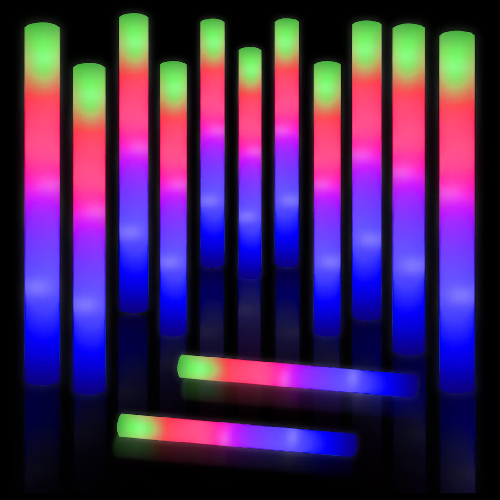 118PCS LED Foam Glow Sticks,Foam Light Up Sticks Long Lasting Flashing Glowsticks Glow In The Dark Party Packs Bulk Party Favors Foam Sticks LED Light Wands for Wedding Birthday Concert Neon Party​