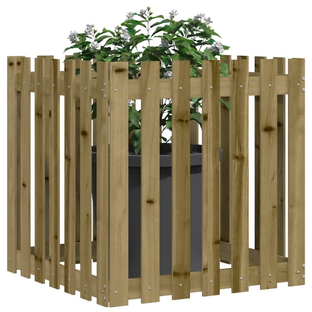 Holz-Pflanzkübel 70x70x70 cm Kiefernholz kesseldruckimprägniert großer Blumentopf im Latten-Design langlebig & witterungsbeständig für Garten Balkon & Terrasse