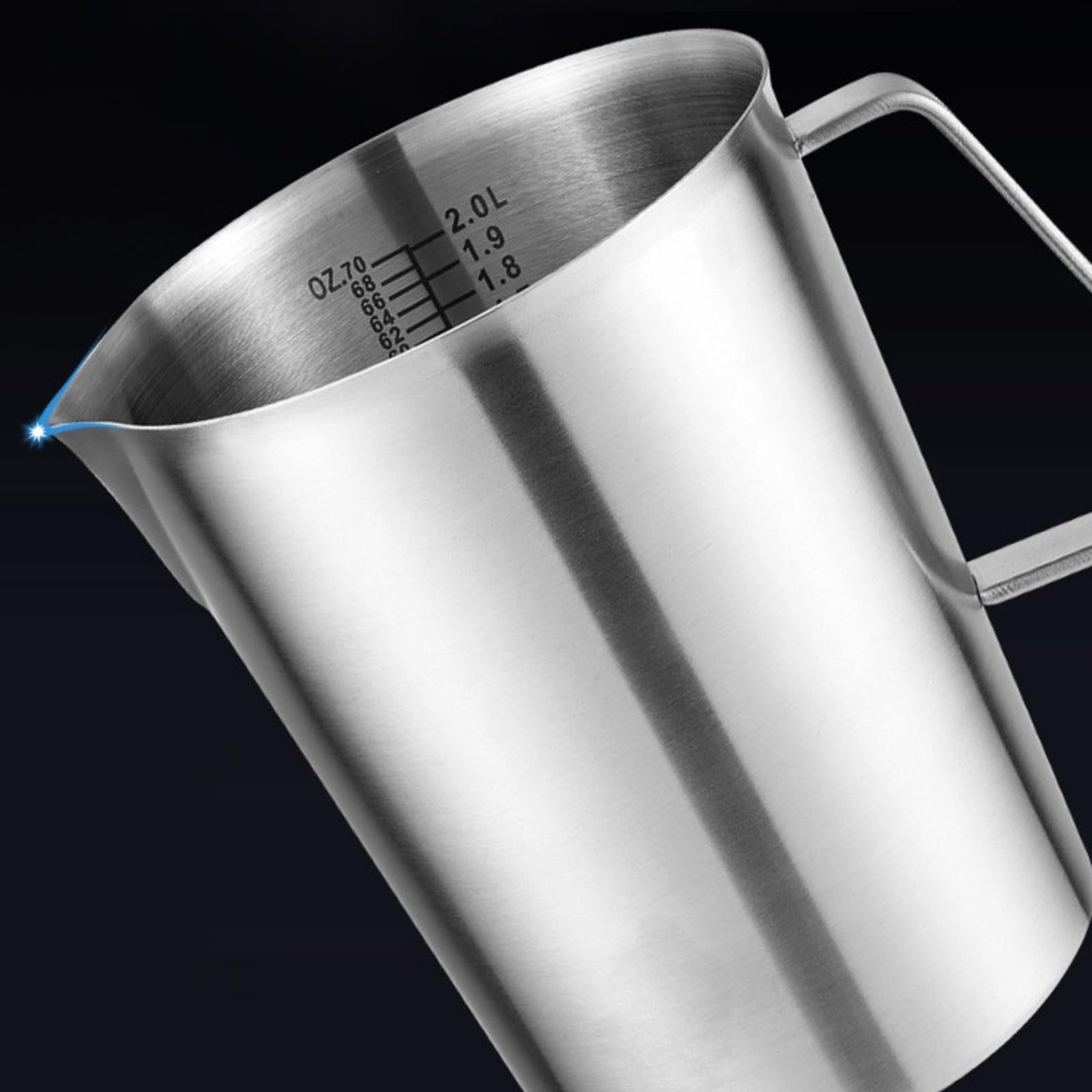 Bicchiere Dosatore in Acciaio Inox 304 Resistente Bicchiere Dosatore con Coperchio in Riutilizzabile Graduata con Manico, 5000ML