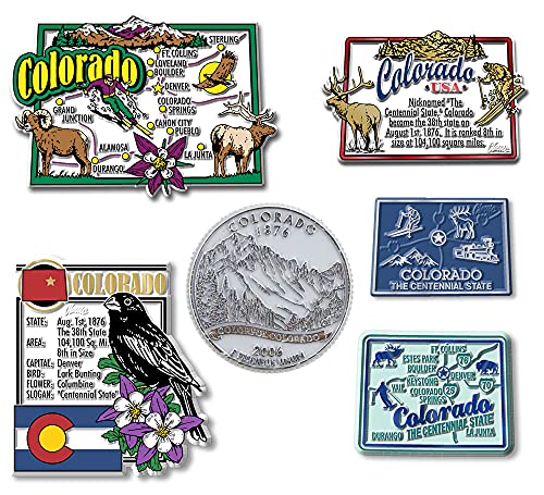 Set de 6 Imanes Vintage de Colorado en Goma