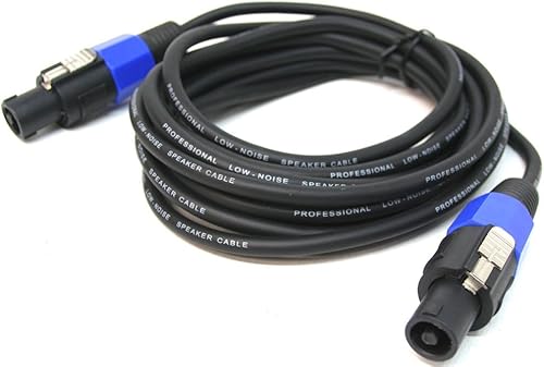American Sound Connection ASC Pro Audio DJ Amplificador de 15 pies, amplificador o altavoz de audio macho a macho cable Speakon