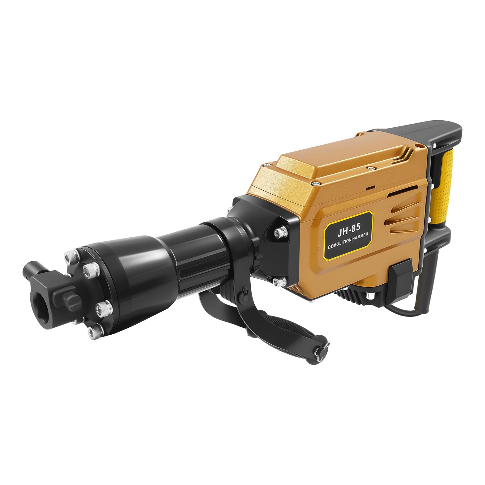 Clearfragrans Black, Orange Electric Demolition Jack Hammer, 1700W Jack Hammer Concrete Breaker With 3 Chisels & Carry Case, Corded Electric Chisel For Gardening, Trenching